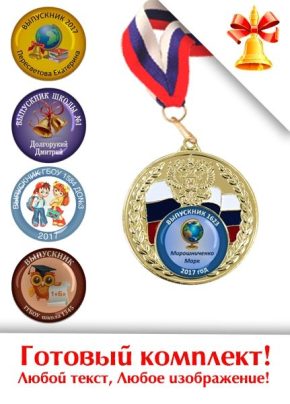 Выпускная медаль с заливным вкладышем LD120 G
