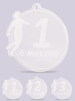 Медаль из акрила футбол 1 с гравировкой