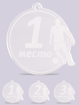Медаль из акрила футбол 2 с гравировкой