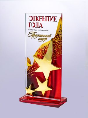 Приз из акрила 238 со звездой и цветной печатью 