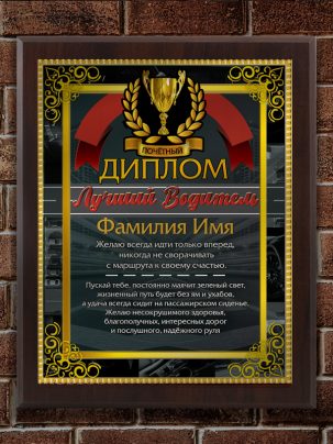 Плакетка "Лучший водитель"