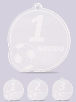Медаль из акрила футбол 3 с гравировкой