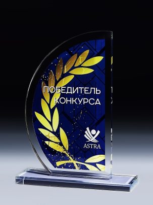 Стеклянная награда T05 с цветным нанесением