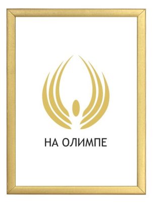 Рамка A4 золотая пластик