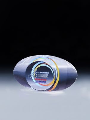 Стеклянная награда C86 с цветным нанесением